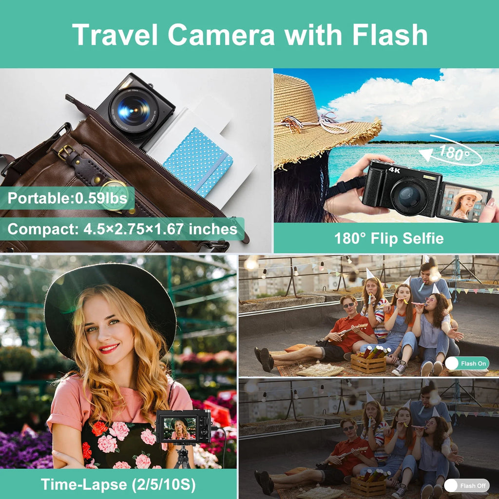 4K Digital Camera with 32GB Card Q383