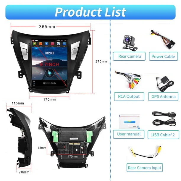 2G+64G 9.7'' Touchscreen Car Stereo Radio with Backup Camera K84276
