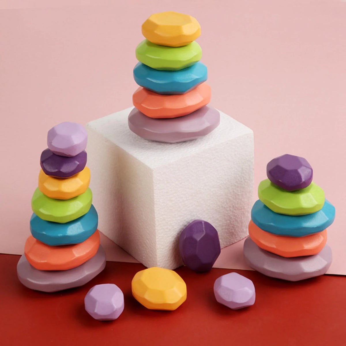 21 Pieces Wooden Stacking Building Blocks Toy C1296