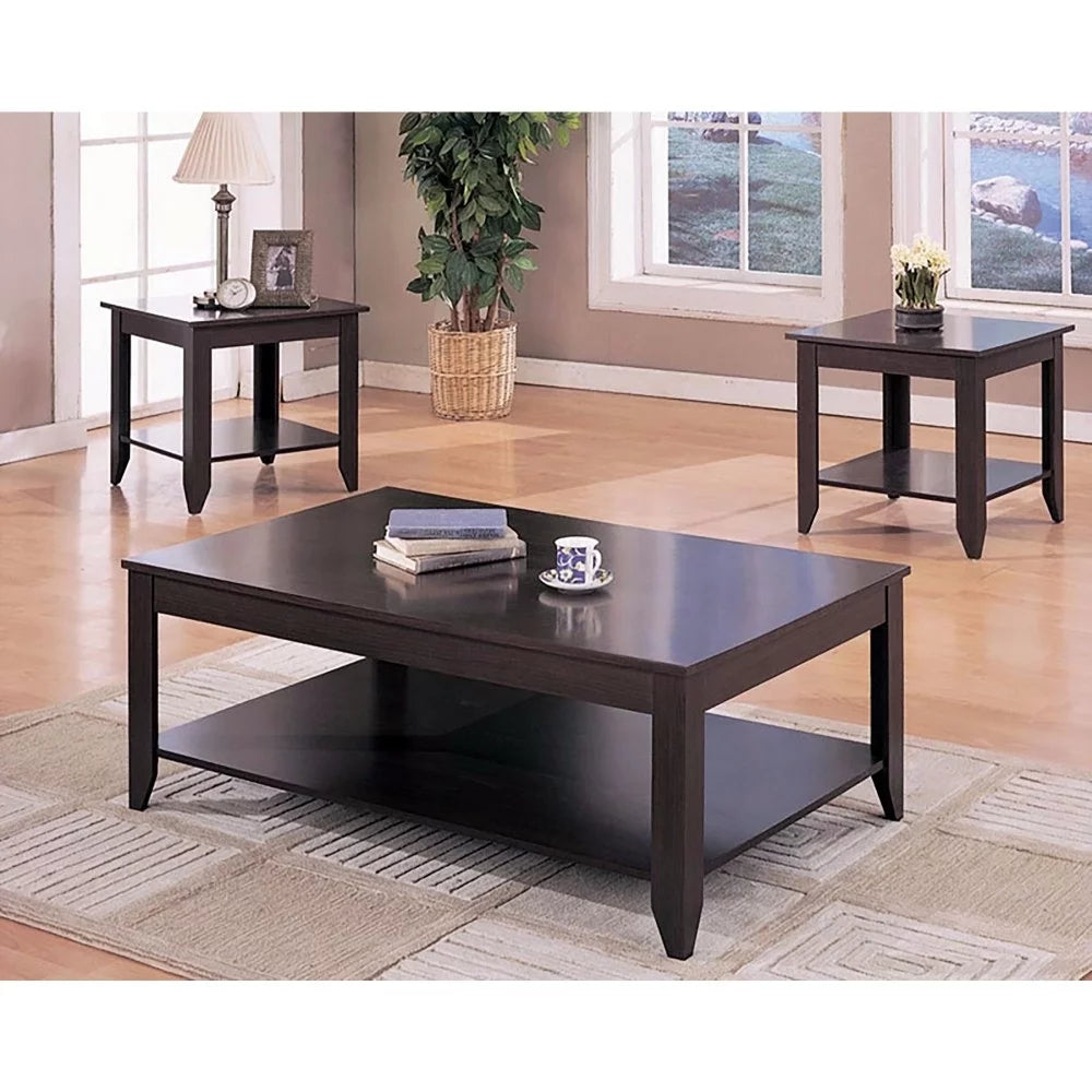 3-piece Occasional Table Set with Lower Shelf D532
