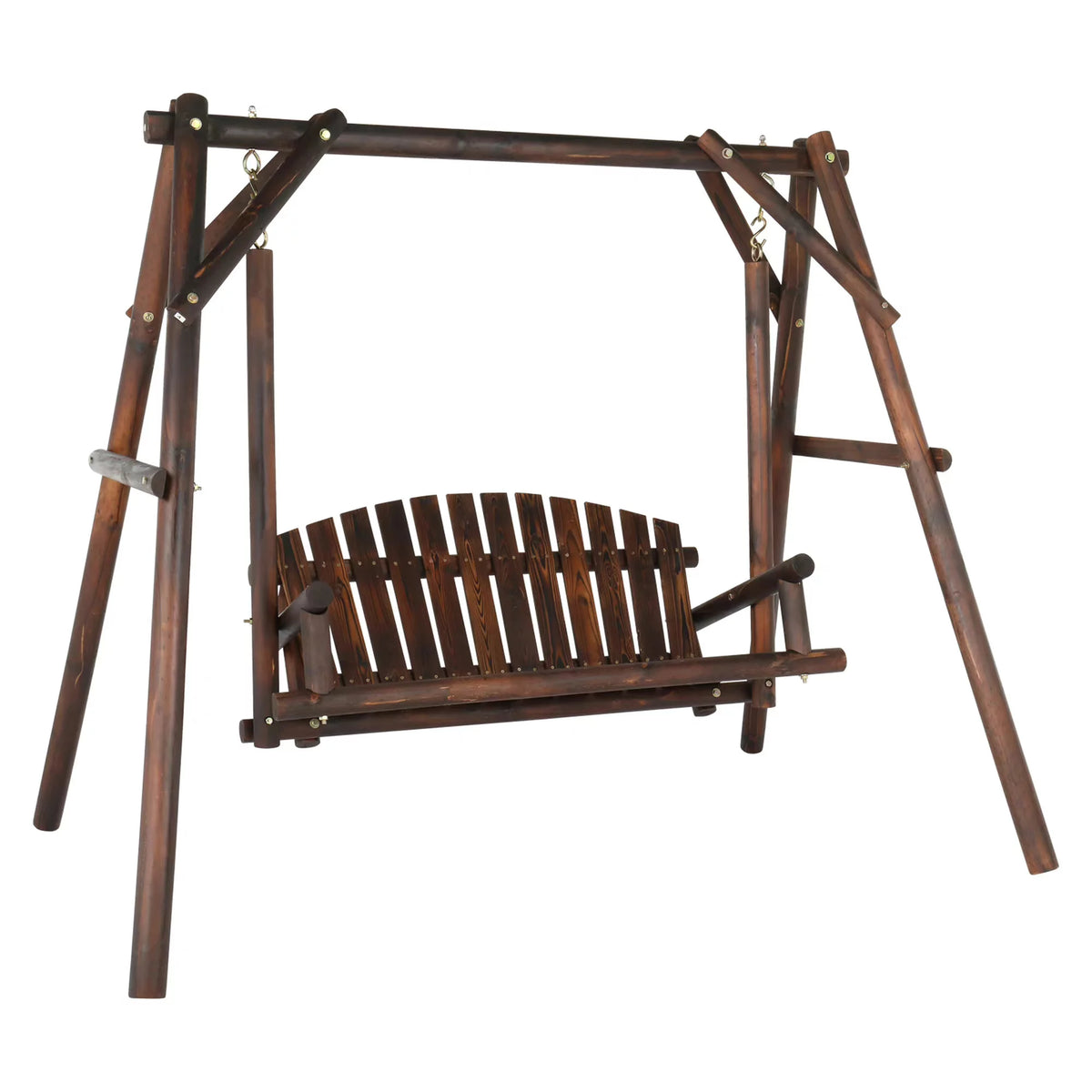 6.5’ Solid Wood Outdoor Loveseat Garden Swing O3018