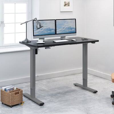 Black/Gray Electric Height Adjustable Standing Desk A127773