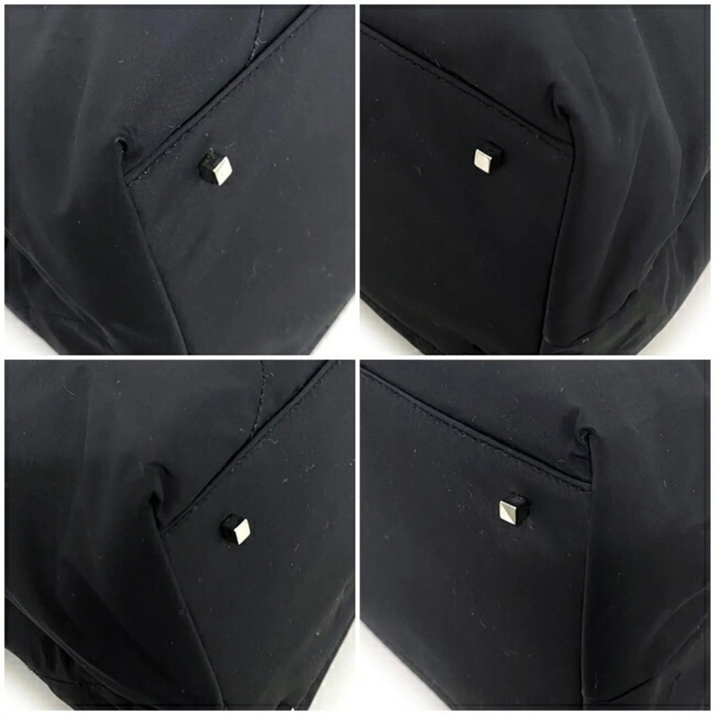 Black Nylon Leather Tote Bag A161015