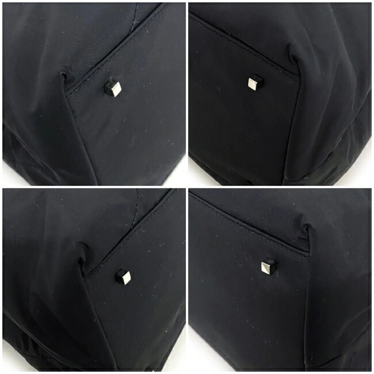 Black Nylon Leather Tote Bag A161015