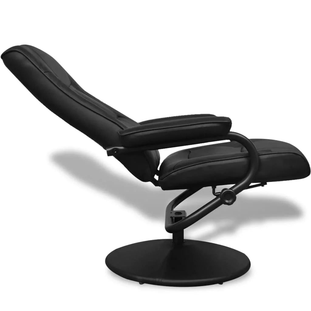 Black Faux Leather Swivel Recliner with Ottoman G917094