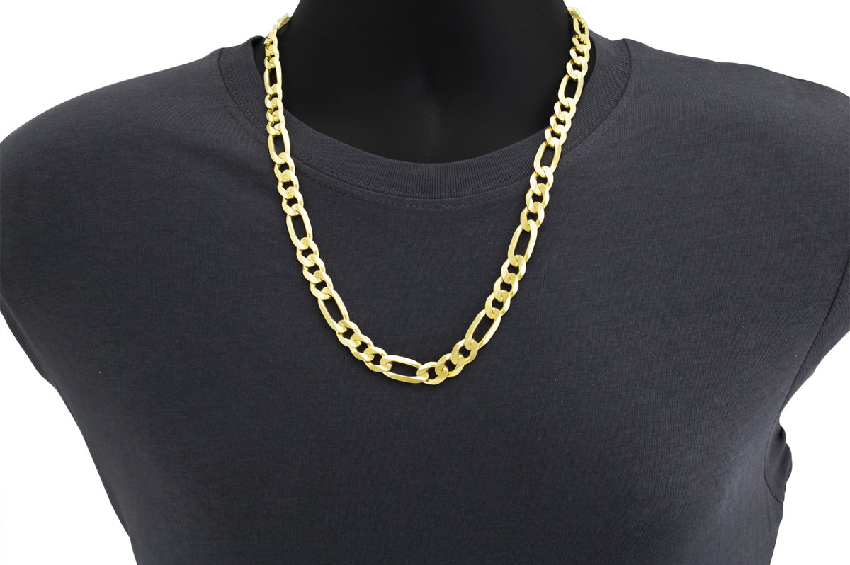 14k Yellow Gold Solid Figaro Chain Link Necklace 20" - 30" A5613