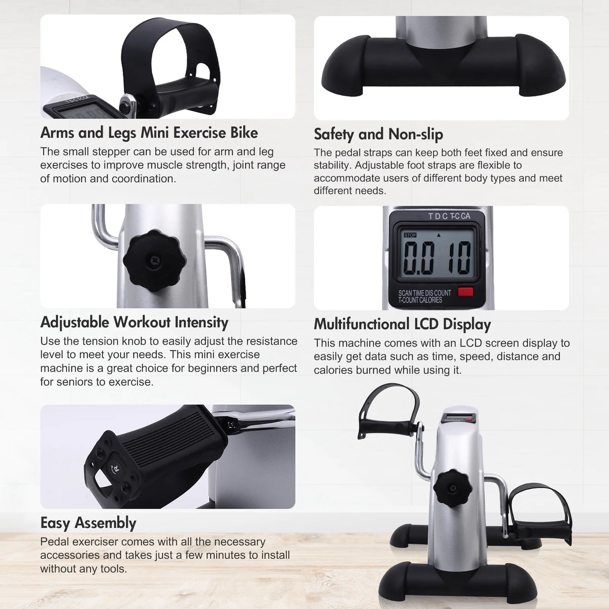 Mini Pedal Exerciser with LCD Display K2214