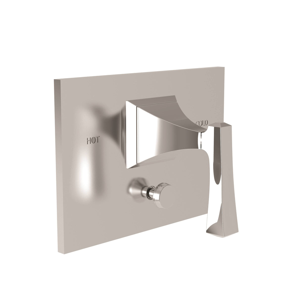 Polished Nickel Tub and Shower Diverter Plate with Lever Handle E169