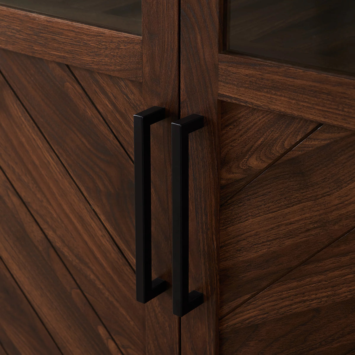 Dark Walnut 2-Door Storage Cabinet J34589
