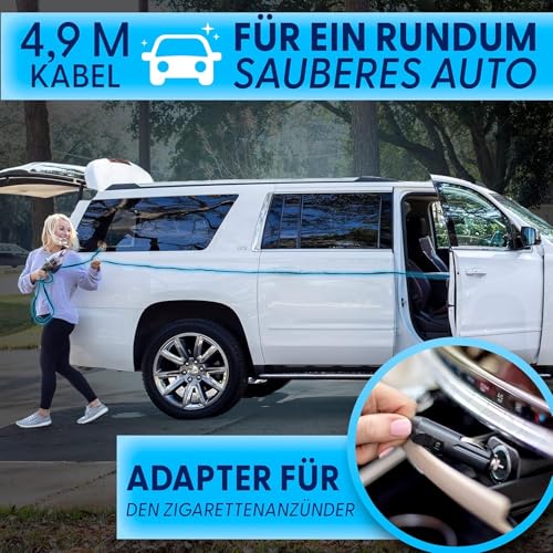 Portable Handheld Car Vacuum Cleaner with 16ft Cord, Bag, and Attachments H164091