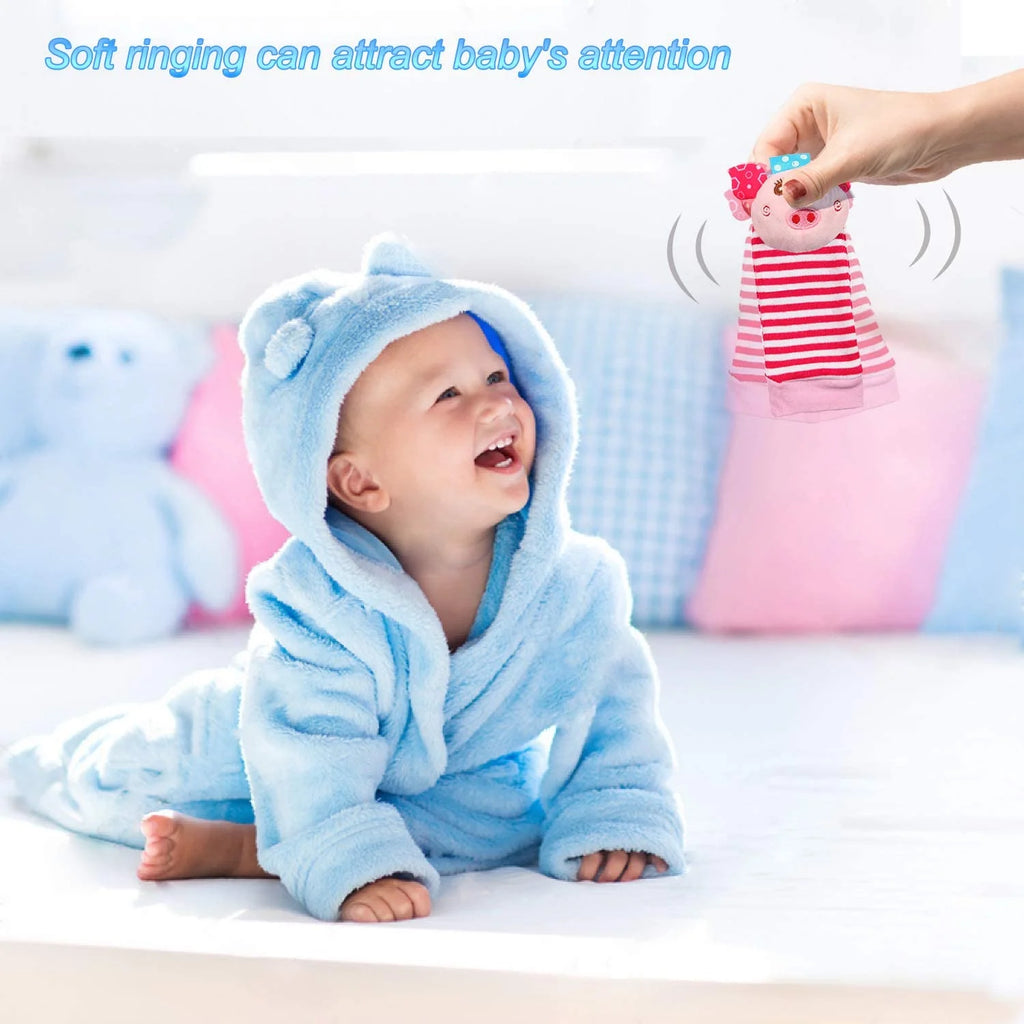 8 Pcs Cotton Baby Wrist Rattle Foot Finder Socks Set R862