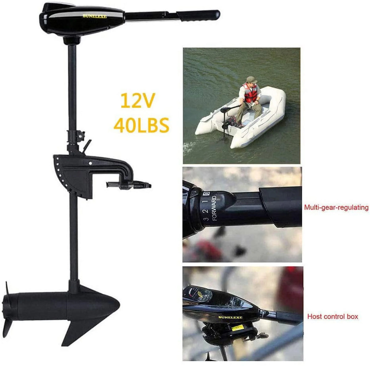 40LBS Thrust Electric Trolling Motor 12V Outboard Engine Boat Motor S5313