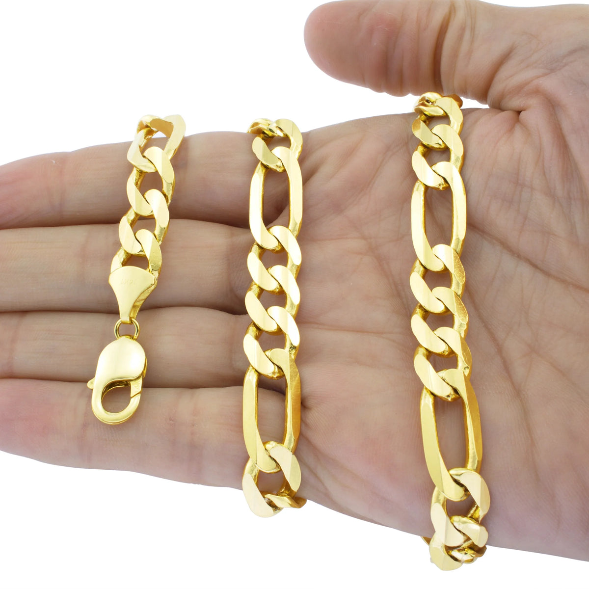 14k Yellow Gold Solid Figaro Chain Link Necklace 20" - 30" A5613
