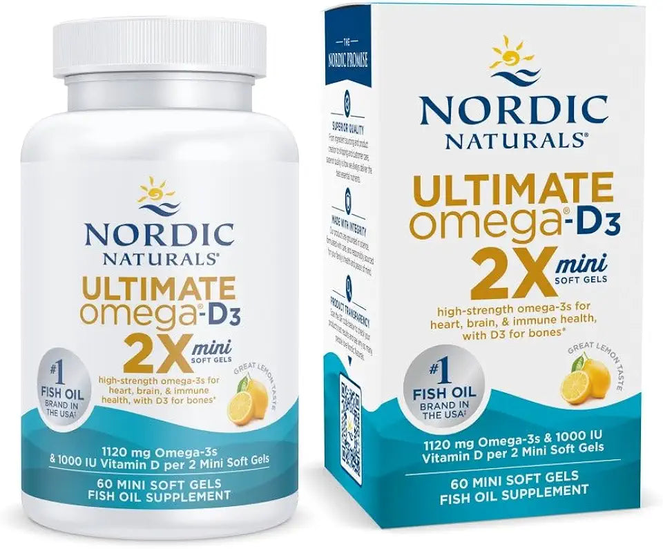 Lemon Flavor 60 Mini Soft Gels Omega-3 Vitamin D3 P7423