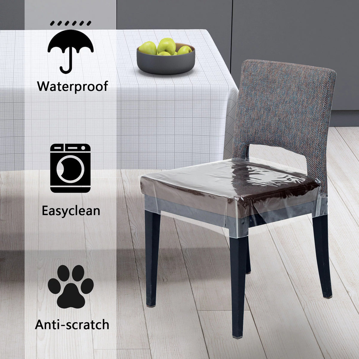4-Pack Waterproof Vinyl Dining Chair Cover Q343