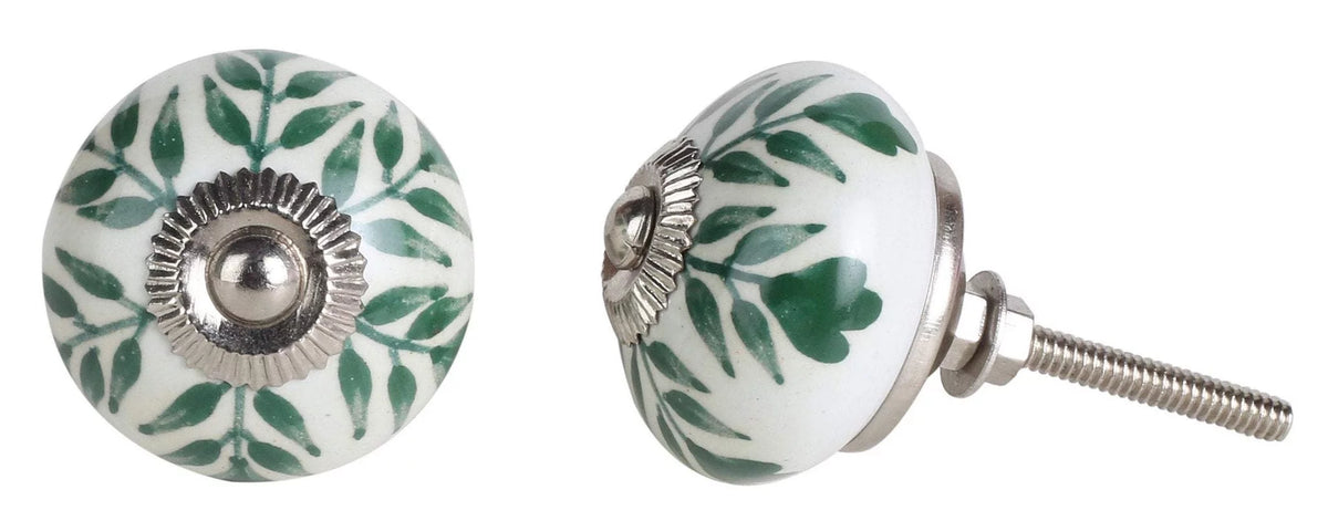 Ceramic Green Round Knobs Set Of 12 C507