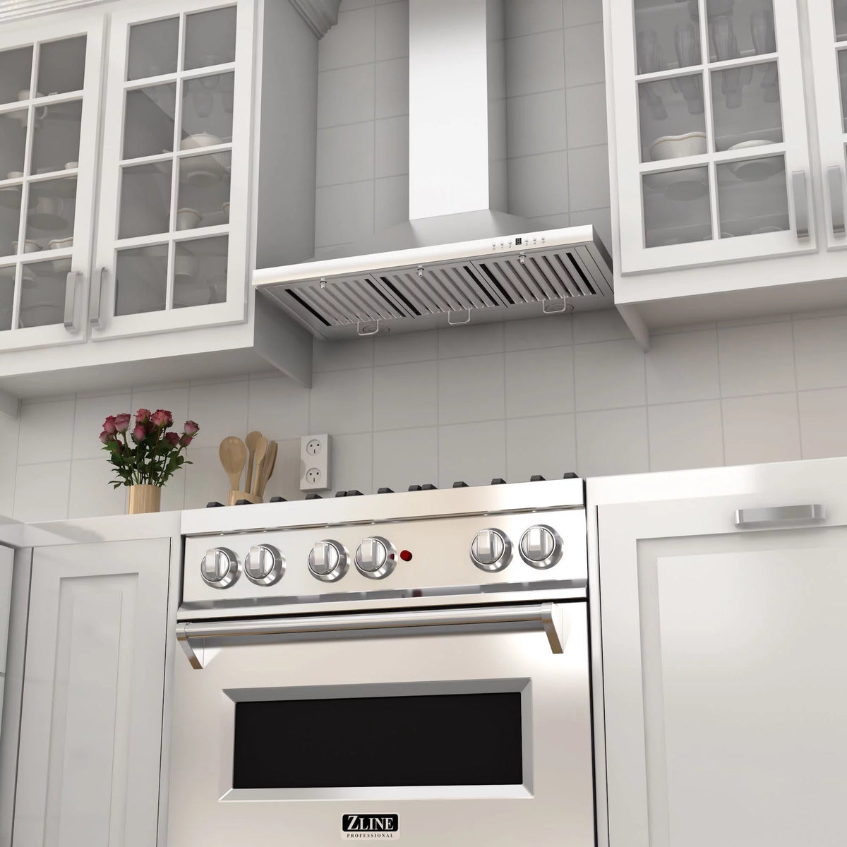 42 in. Wall Mount Range Hood in Stainless Steel L63137