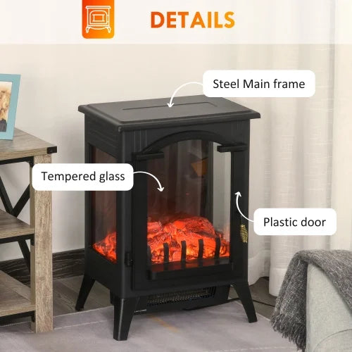 23" Electric Fireplace Heater, 750W/1500W, Black O77630