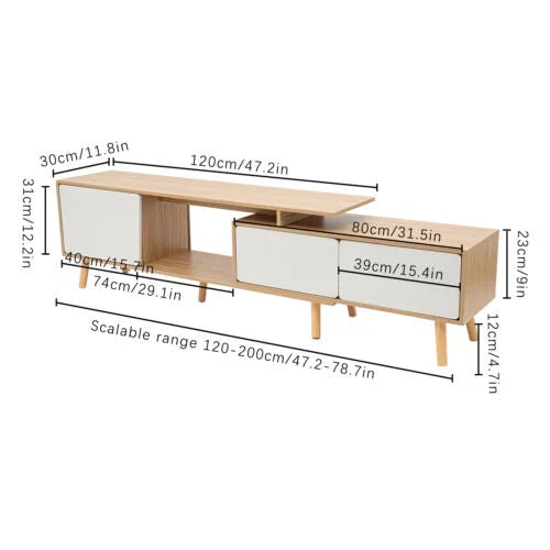 White Solid Wood TV Stand C1995