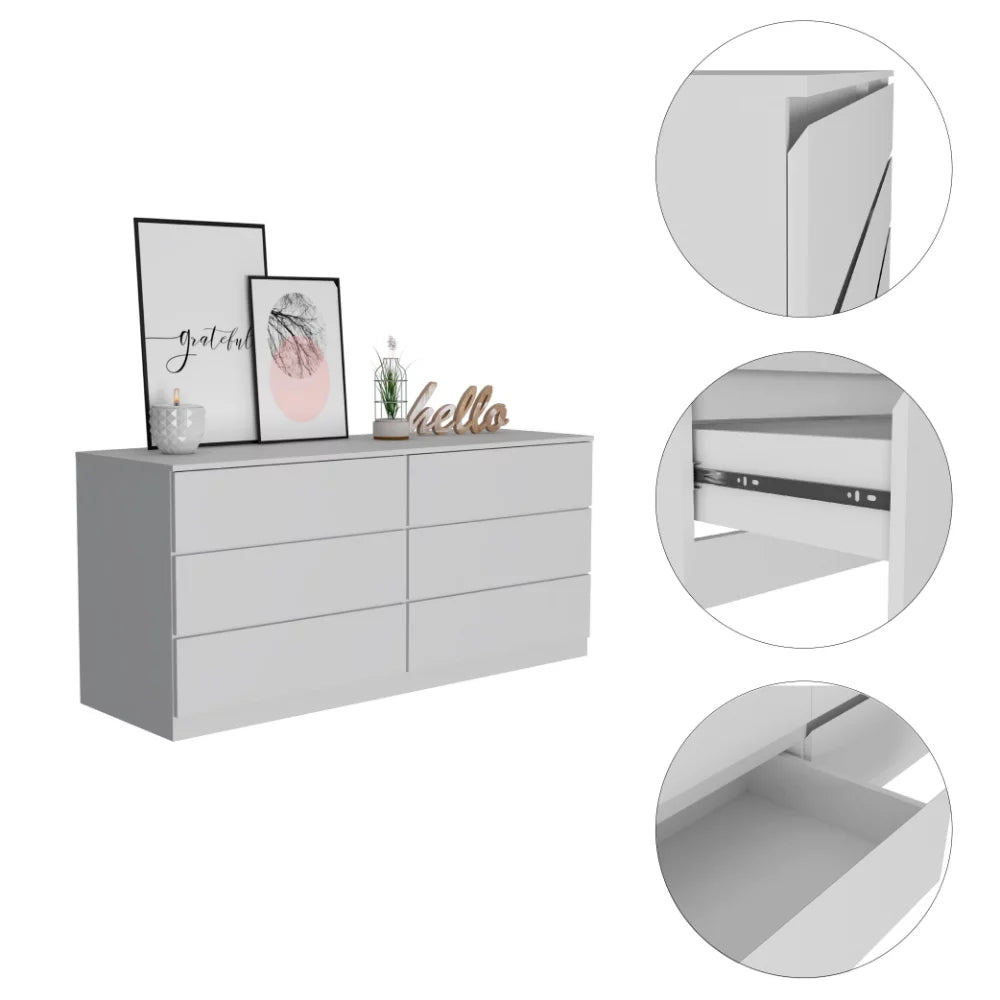 6 Drawer Double Dresser V9283