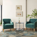 Round Coffee End Table with Temper Glass Top and Metal Leg G7644