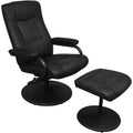 Black Faux Leather Swivel Recliner with Ottoman G917094