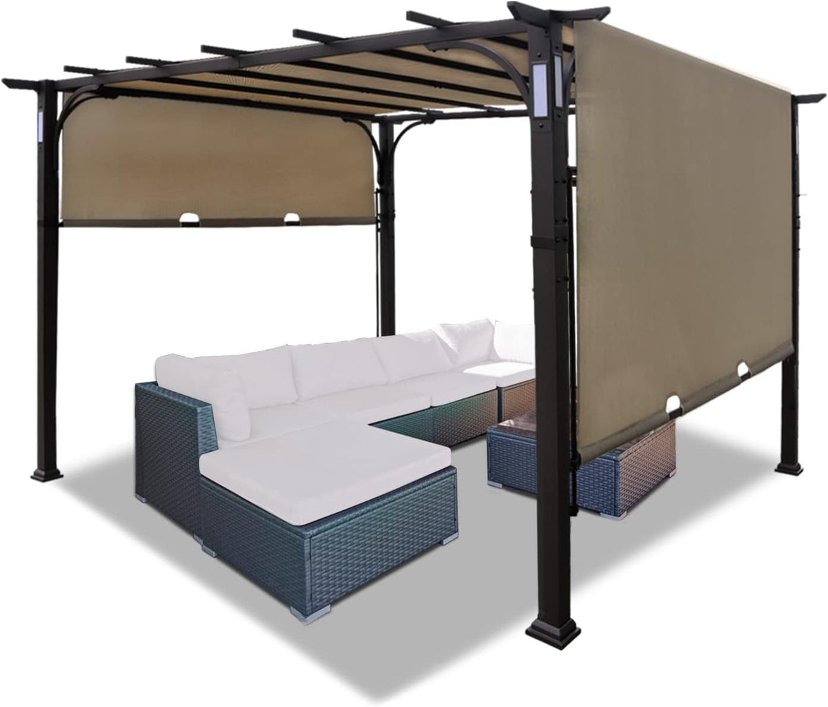 10'x10' Pergola Patio Gazebo Canopy Outdoor UV Resistant Heavy Duty F3735