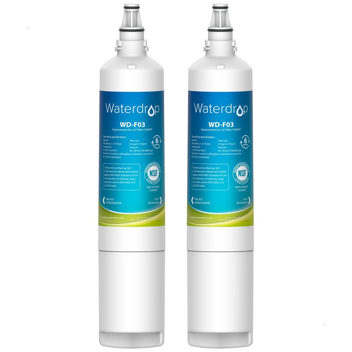 Refrigerator Water Filter, 2 Filters G71255