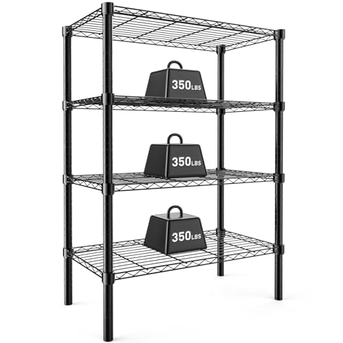 4 Tier Metal Wire Rack Heavy Duty Adjustable Steel Shelving Unit N29317