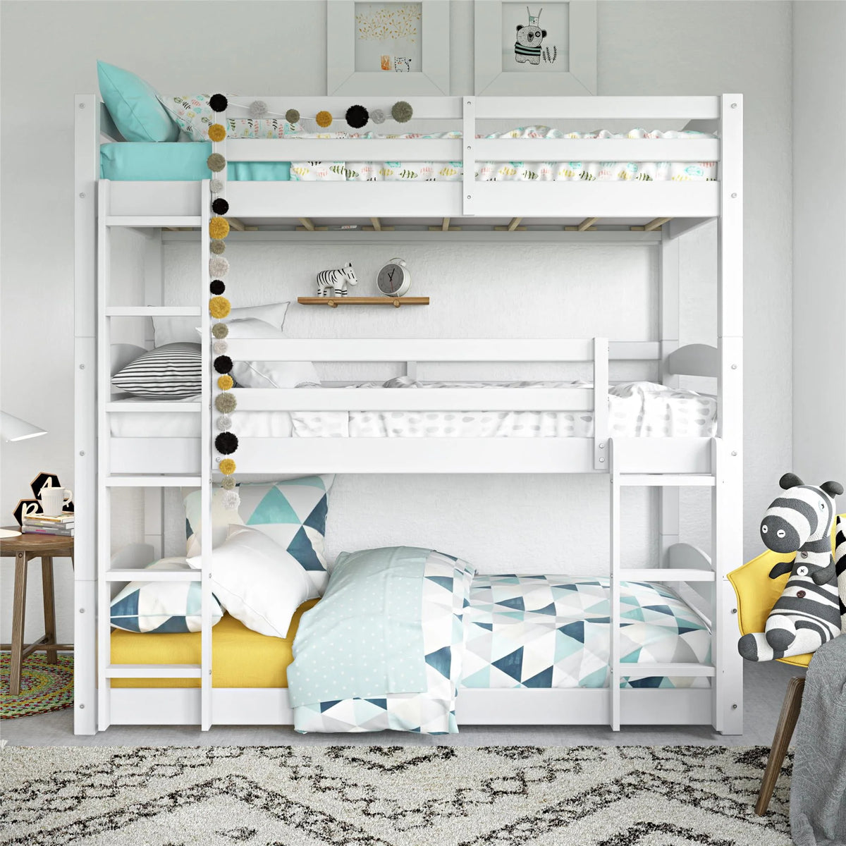 Twin Over Twin Over Twin Convertible Bunk Bed Q89988