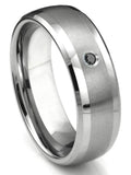 Titanium Tungsten Carbide Black Matte Finish Center Dome Comfort Fit Wedding Band Ring Sz 8.5 O37601