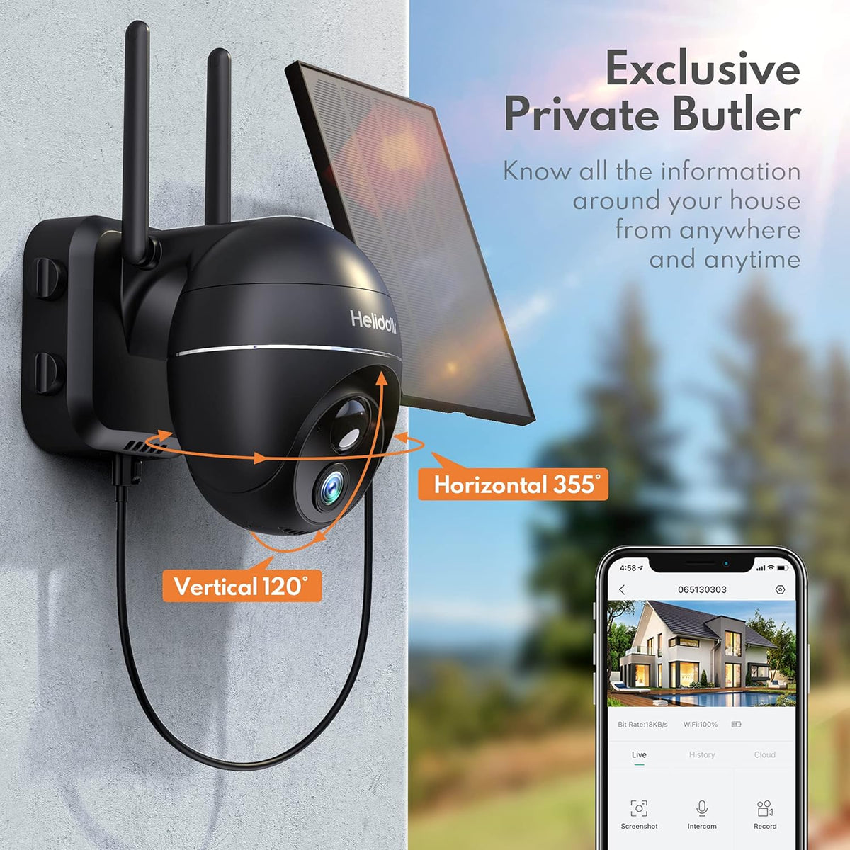 Outdoor Security Camera with Solar Panel O33220