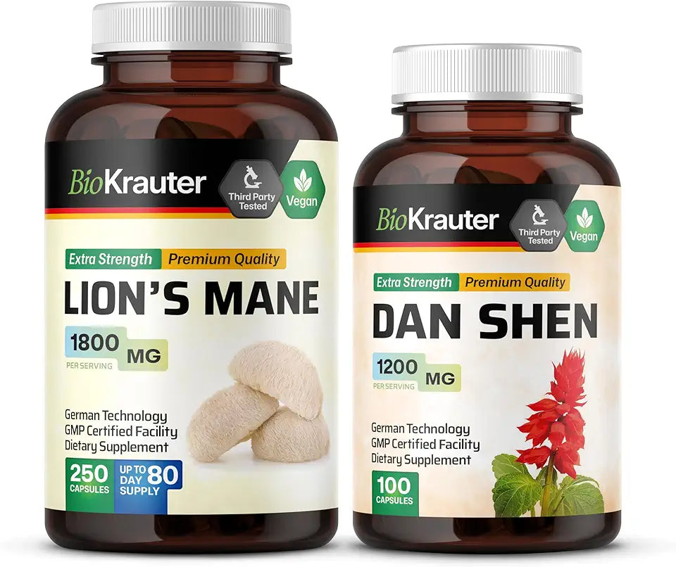 Lion's Mane 250 Capsules & Dan Shen 100 Capsules P562358