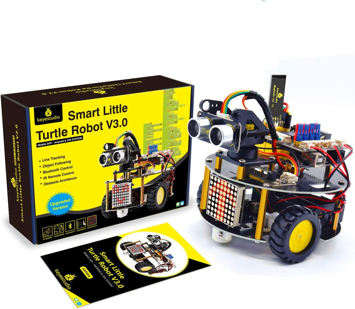 Turtle Smart Robot Car Kit for Arduino with IR Remote and Bluetooth Control S746