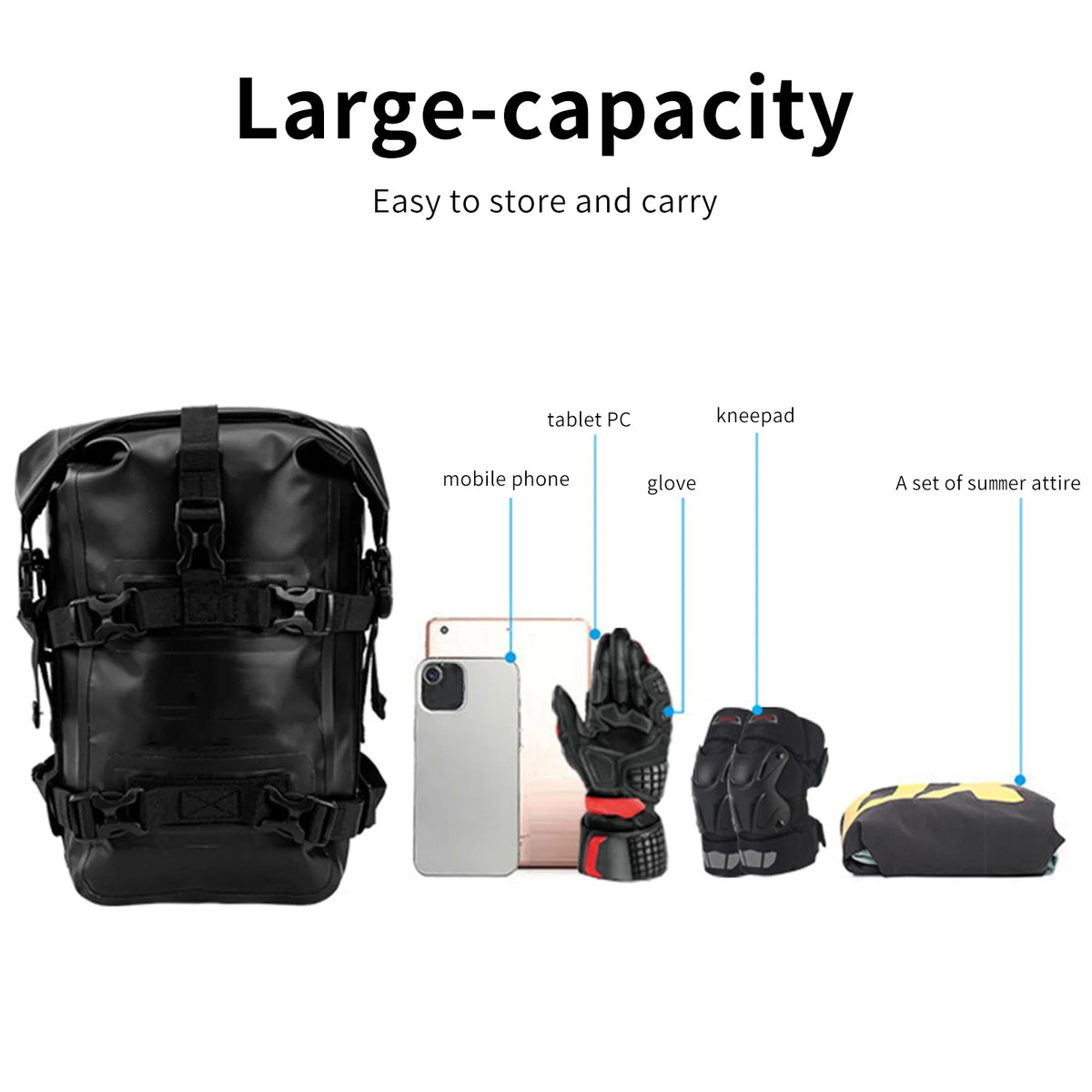 Motorcycle Bag, Waterproof 8L Frame Motorbike Side E71266