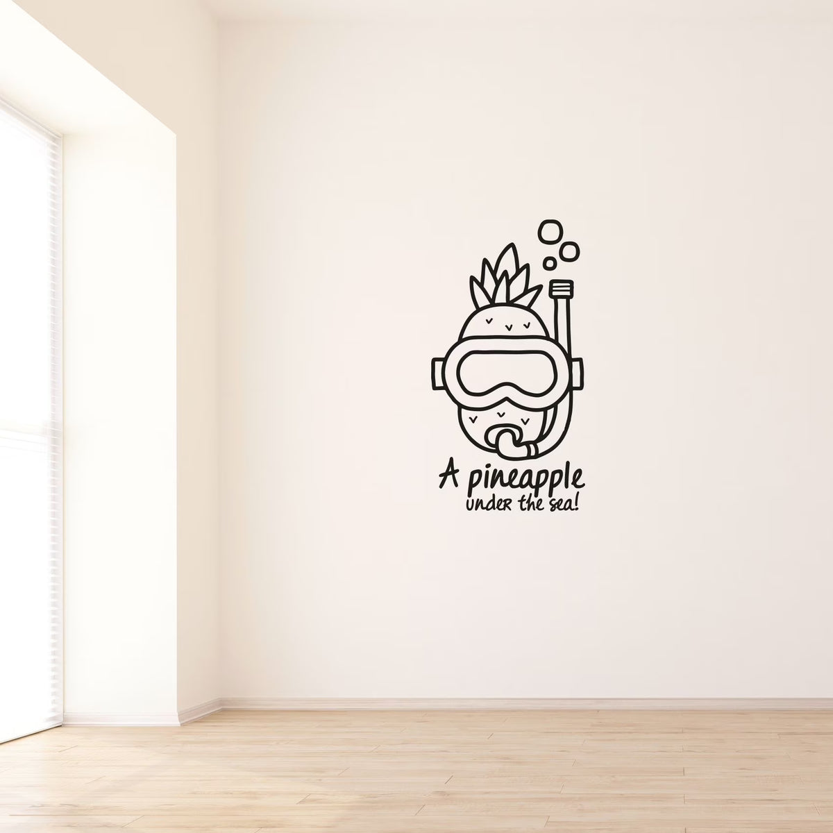 Pineapple Sea Snorkeling Underwater Vinyl Wall Sticker (30x20 inch) N375198
