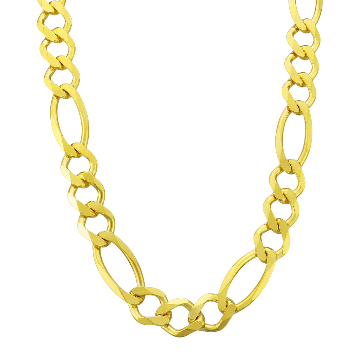 14k Yellow Gold Solid Figaro Chain Link Necklace 20" - 30" A5613