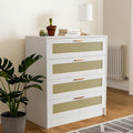 White 4 Drawer Wood Dresser Y738836