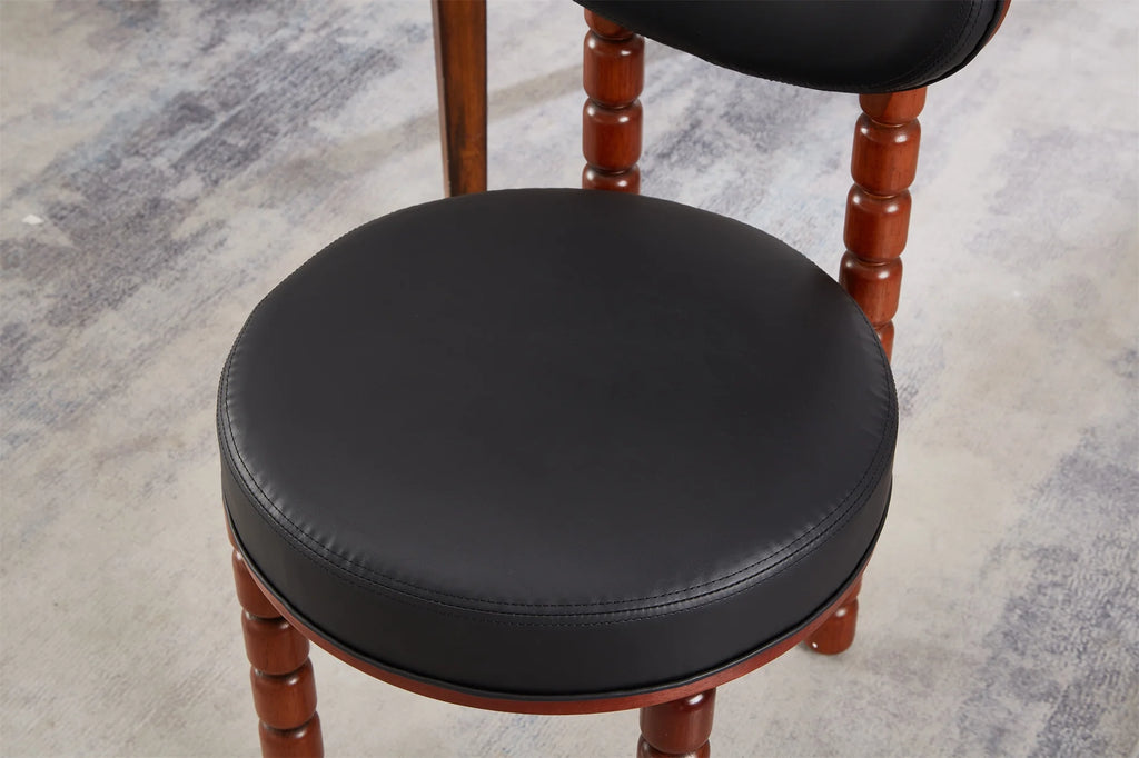 Set of 2 Black Upholstered Dining Chairs with Wood Legs D480935