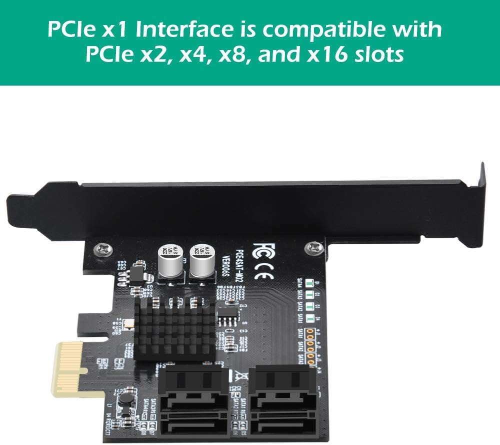 PCIe SATA Card 4 Port Expansion Card A6365