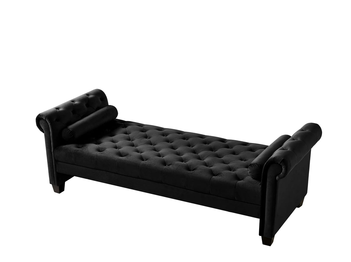 82 Inch Button Tufted Velvet Bench I433