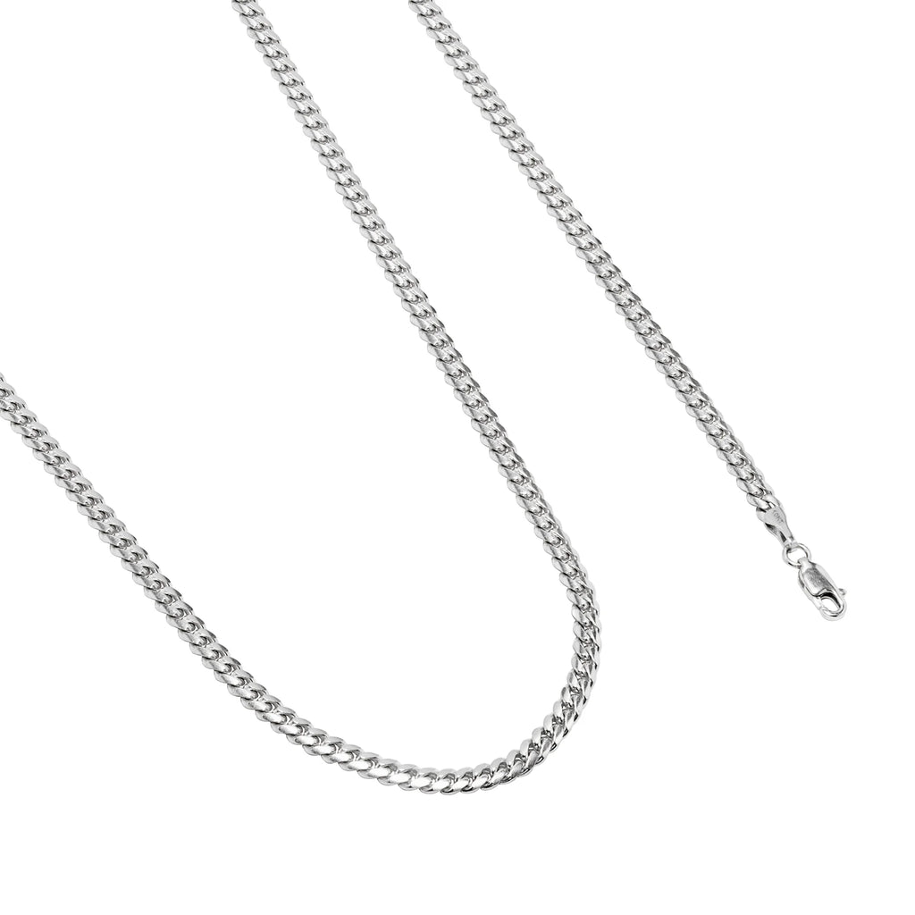 10k White Gold Miami Cuban Link Chain Pendant Necklace 16" - 30" B613