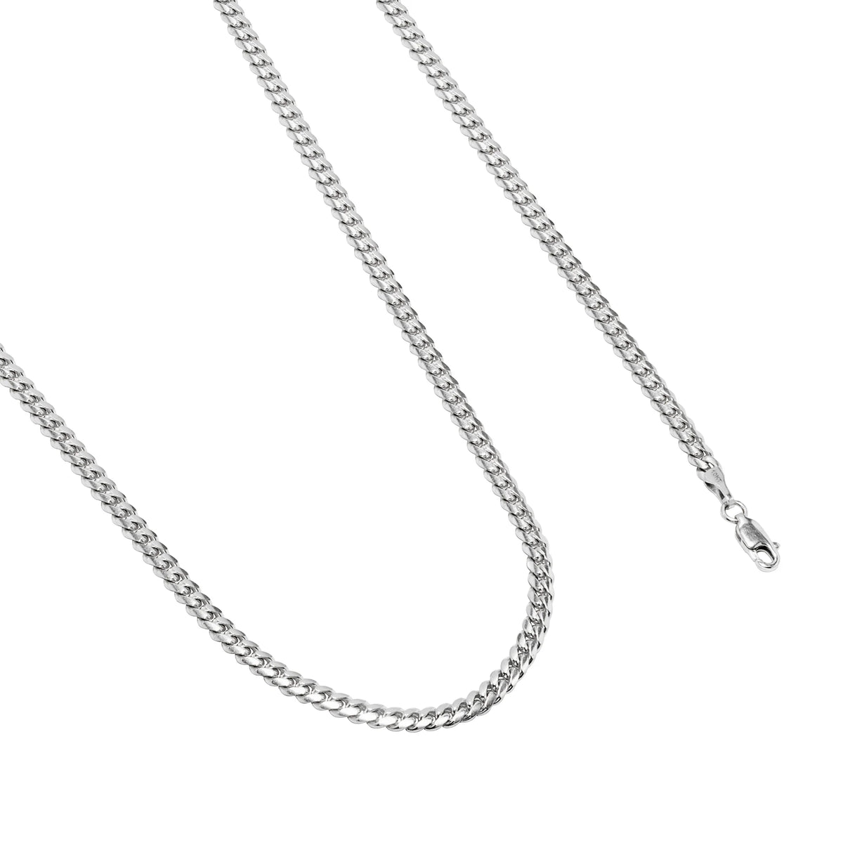 10k White Gold Miami Cuban Link Chain Pendant Necklace 16" - 30" B613