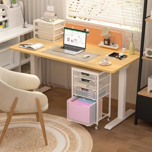 White 4 Drawer Rolling File Cart with Wheels F30089