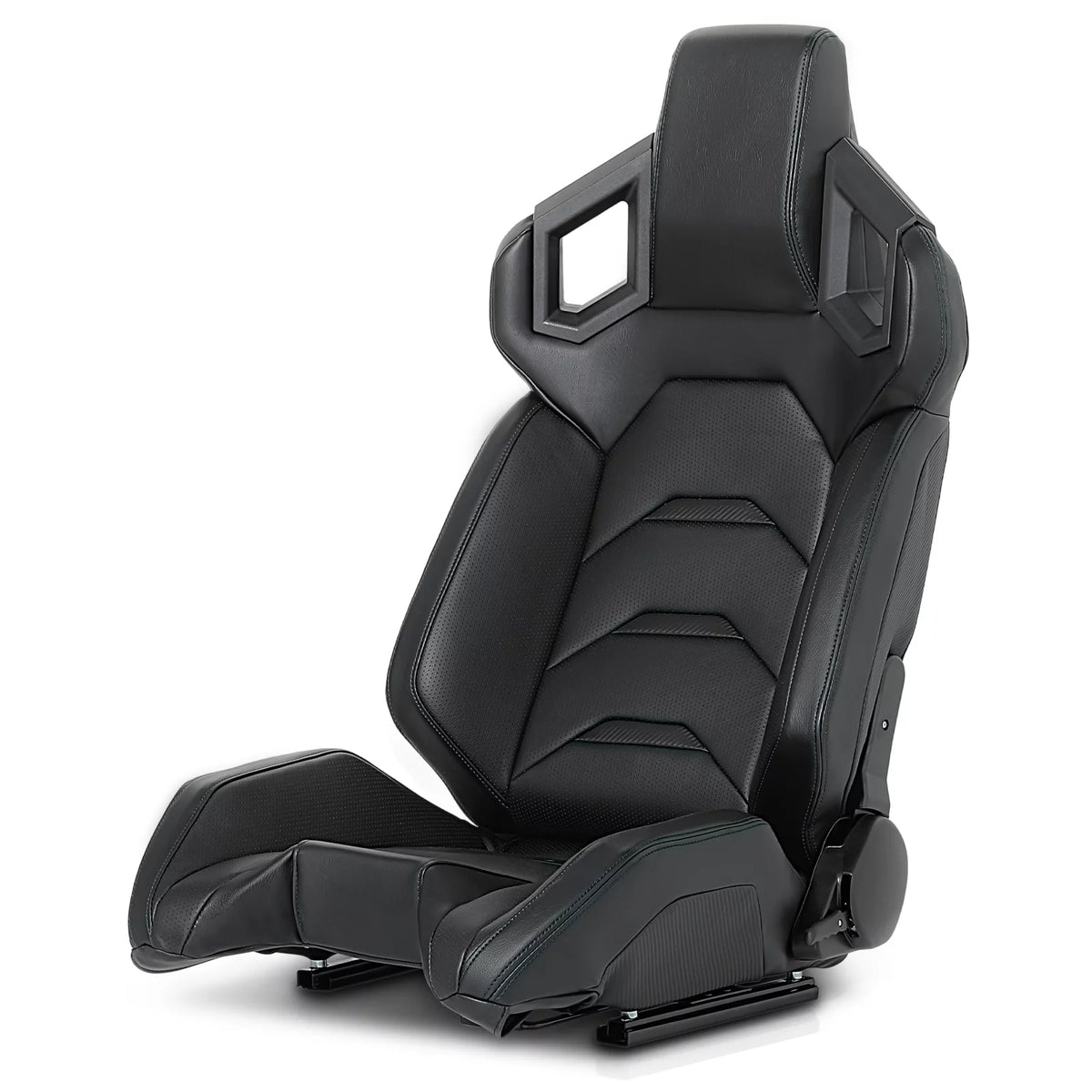 Black Ergonomic Racing Seat with Adjustable Slide E823041