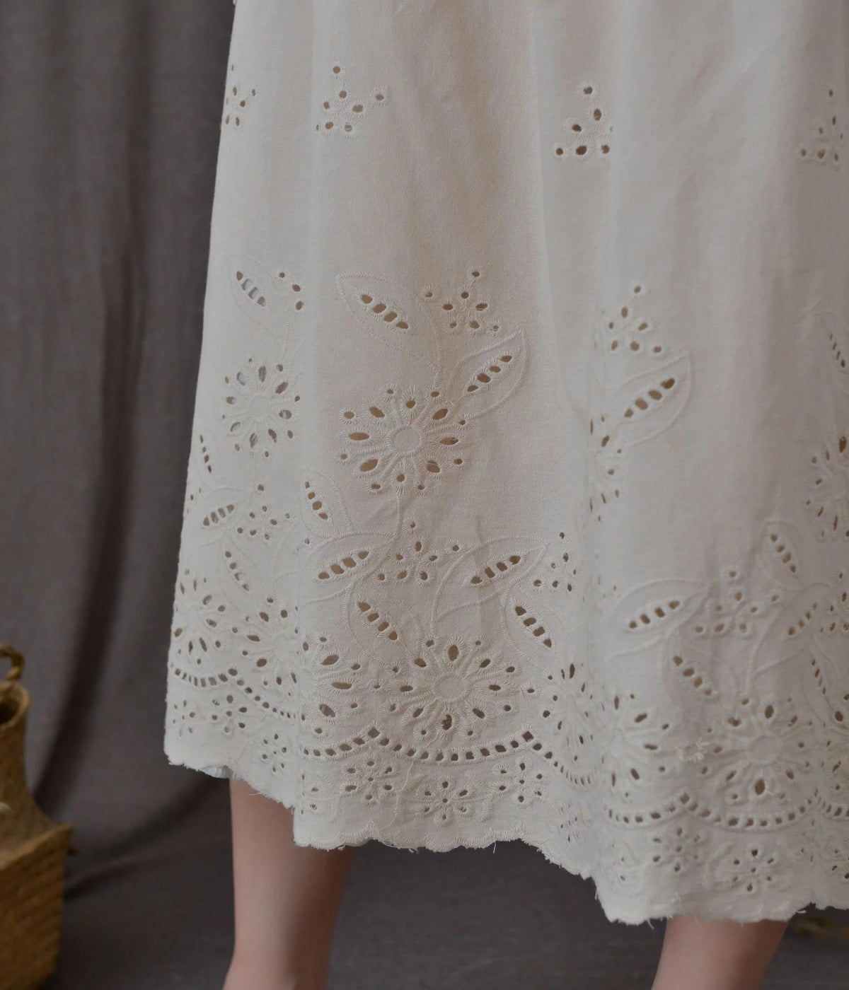 Cotton Linen Openwork Apron U15468