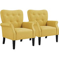 Modern Fabric Accent Chair with Wood Legs and High Back, Dark Gray V737