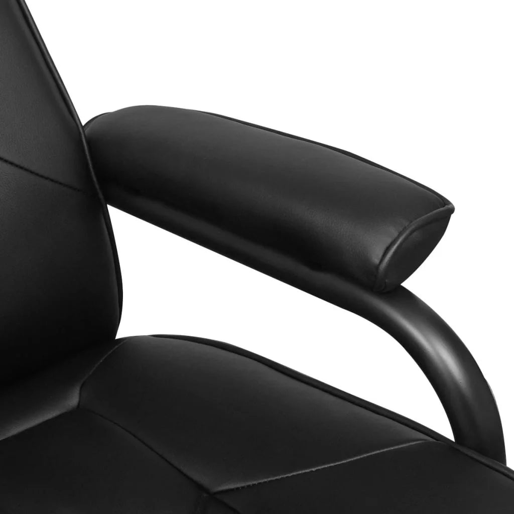 Black Faux Leather Swivel Recliner with Ottoman G917094