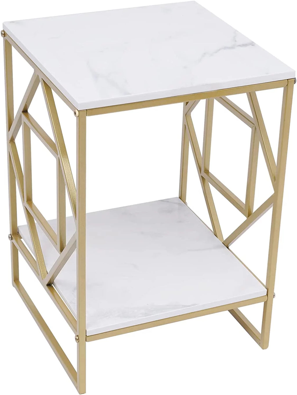 2-Tier Metal Nightstands with Storage Shelf D447