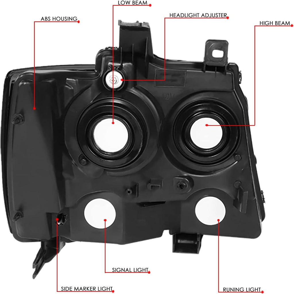 Chrome Housing Smoked Lens Headlights Assembly X388